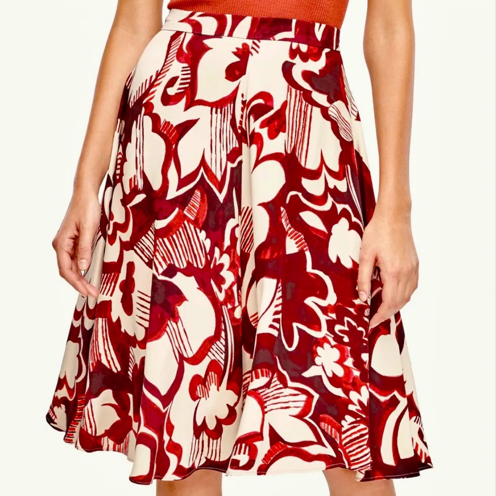 Ann Taylor Watercolor Floral Full Skirt, Size 10, Classic, 100% Rayon, New
